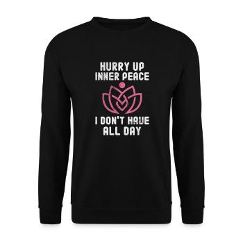 Méditation - Sweat-shirt Unisexe - noir - Devant - Alina (178cm) & Michal (187cm)