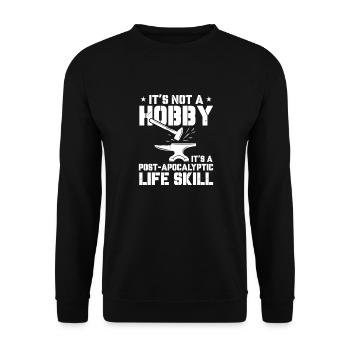 Schmied Schiede Amboss Messerschmied Geschenk - Unisex Pullover - Schwarz - Vorne - Alina (178cm) & Michal (187cm)