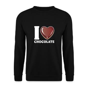 Schokolade Schoko Essen Kakao Geschenk - Unisex Pullover - Schwarz - Vorne - Alina (178cm) & Michal (187cm)