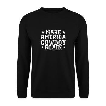 Cowboy Cowboy Boots Western Gift - Unisex Sweatshirt - black - Front - Alina (178cm) & Michal (187cm)