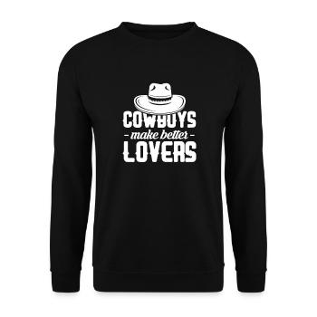 Cowboy Cowboy bottes Western cadeau - Sweat-shirt Unisexe - noir - Devant - Alina (178cm) & Michal (187cm)