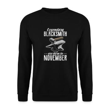 Blacksmith - Unisex Sweatshirt - black - Front - Alina (178cm) & Michal (187cm)