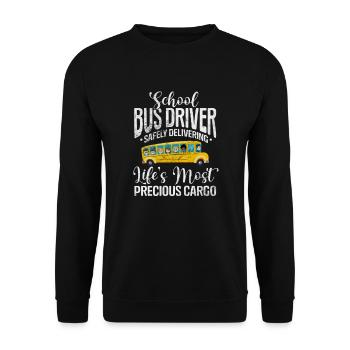 Busfahrer - Unisex Pullover - Schwarz - Vorne - Alina (178cm) & Michal (187cm)