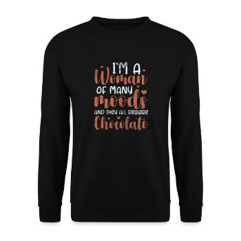 Schokolade - Unisex Pullover - Schwarz - Vorne - Alina (178cm) & Michal (187cm)