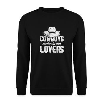 Cowboy - Unisex Pullover - Schwarz - Vorne - Alina (178cm) & Michal (187cm)