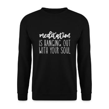 Méditation - Sweat-shirt Unisexe - noir - Devant - Alina (178cm) & Michal (187cm)