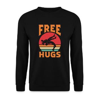 Wrestling Wrestler Fight Wrestling Ringer Gift - Unisex Sweatshirt - black - Front - Alina (178cm) & Michal (187cm)