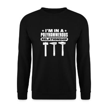 Schmied Schiede Amboss Messerschmied Geschenk - Unisex Pullover - Schwarz - Vorne - Alina (178cm) & Michal (187cm)