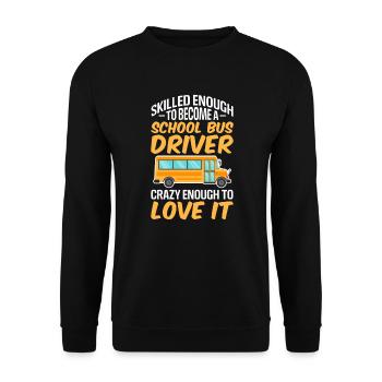 Bus Driver Bus Driver Bus Schuhlbus Gift - Unisex Sweatshirt - black - Front - Alina (178cm) & Michal (187cm)