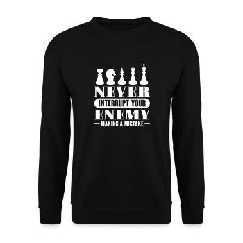 Chess Chessboard Checkmate Chess Player - Unisex Sweatshirt - black - Front - Alina (178cm) & Michal (187cm)