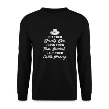 Cow-boy - Sweat-shirt Unisexe - noir - Devant - Alina (178cm) & Michal (187cm)