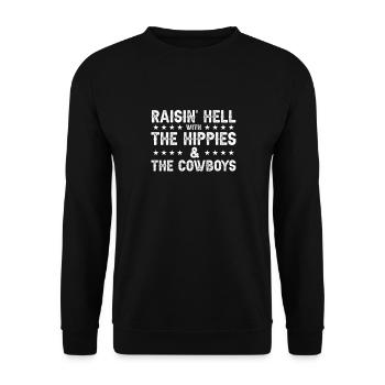 Cowboy Cowboy bottes Western cadeau - Sweat-shirt Unisexe - noir - Devant - Alina (178cm) & Michal (187cm)