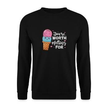 eiscreme - Unisex Sweatshirt - black - Front - Alina (178cm) & Michal (187cm)