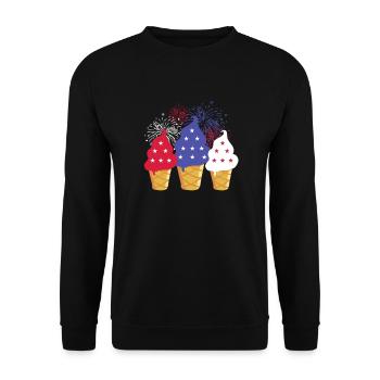 Ice Cream Ice Cream Ice Cream Summer Gift - Unisex Sweatshirt - black - Front - Alina (178cm) & Michal (187cm)