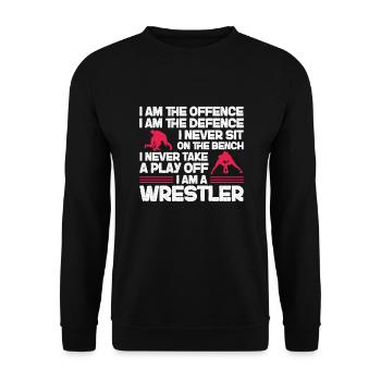 Wrestling Wrestler Fight Wrestling Ringer Gift - Unisex Sweatshirt - black - Front - Alina (178cm) & Michal (187cm)