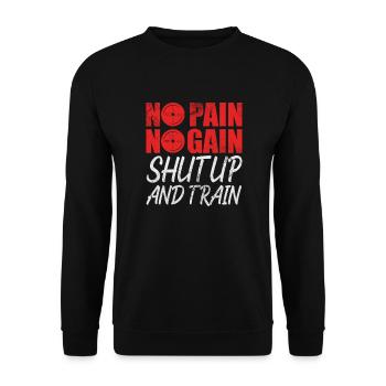 Bodybuilder - Unisex Pullover - Schwarz - Vorne - Alina (178cm) & Michal (187cm)