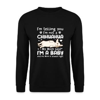 Chihuahua chien chien école chien propriétaire cadeau - Sweat-shirt Unisexe - noir - Devant - Alina (178cm) & Michal (187cm)