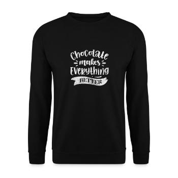 Chocolat - Sweat-shirt Unisexe - noir - Devant - Alina (178cm) & Michal (187cm)