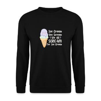 Crème glacée Crème glacée Crème glacée Cadeau d’été - Sweat-shirt Unisexe - noir - Devant - Alina (178cm) & Michal (187cm)