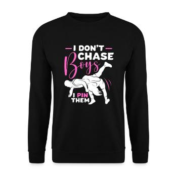 Wrestling Wrestler Fight Wrestling Ringer Gift - Unisex Sweatshirt - black - Front - Alina (178cm) & Michal (187cm)