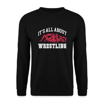 Wrestling Wrestler Fight Wrestling Ringer Gift - Unisex Sweatshirt - black - Front - Alina (178cm) & Michal (187cm)