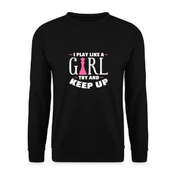 Chess Chessboard Checkmate Chess Player - Unisex Sweatshirt - black - Front - Alina (178cm) & Michal (187cm)