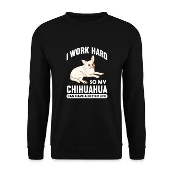 Chihuahua chien chien école chien propriétaire cadeau - Sweat-shirt Unisexe - noir - Devant - Alina (178cm) & Michal (187cm)