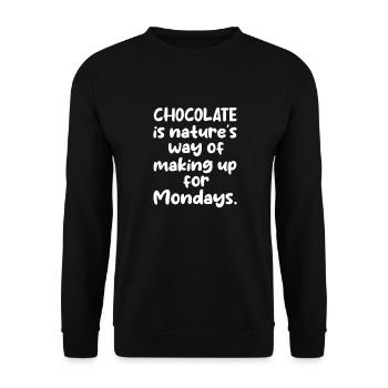 Chocolate chocolate food cocoa gift - Unisex Sweatshirt - black - Front - Alina (178cm) & Michal (187cm)
