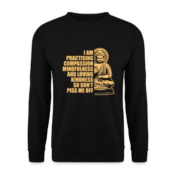 Méditation méditer Zen Yoga cadeau - Sweat-shirt Unisexe - noir - Devant - Alina (178cm) & Michal (187cm)