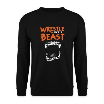 Wrestling Wrestler Fight Wrestling Ringer Gift - Unisex Sweatshirt - black - Front - Alina (178cm) & Michal (187cm)