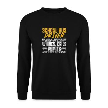 Busfahrer - Unisex Pullover - Schwarz - Vorne - Alina (178cm) & Michal (187cm)