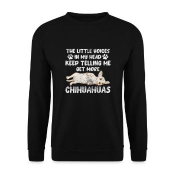 Chihuahua - Sweat-shirt Unisexe - noir - Devant - Alina (178cm) & Michal (187cm)