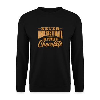 Schokolade - Unisex Pullover - Schwarz - Vorne - Alina (178cm) & Michal (187cm)