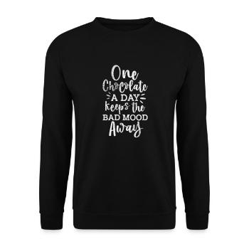 Schokolade - Unisex Pullover - Schwarz - Vorne - Alina (178cm) & Michal (187cm)