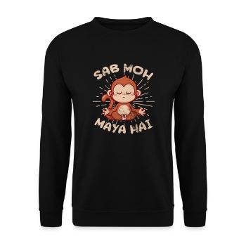 Meditation - Unisex Sweatshirt - black - Front - Alina (178cm) & Michal (187cm)