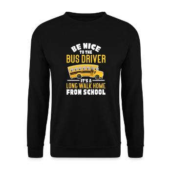 Bus Driver Bus Driver Bus Schuhlbus Gift - Unisex Sweatshirt - black - Front - Alina (178cm) & Michal (187cm)