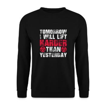 Bodybuilder - Unisex Pullover - Schwarz - Vorne - Alina (178cm) & Michal (187cm)