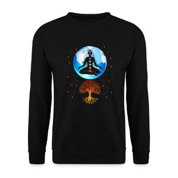 Méditation méditer Zen Yoga cadeau - Sweat-shirt Unisexe - noir - Devant - Alina (178cm) & Michal (187cm)