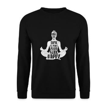 Méditation - Sweat-shirt Unisexe - noir - Devant - Alina (178cm) & Michal (187cm)