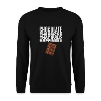 Schokolade - Unisex Pullover - Schwarz - Vorne - Alina (178cm) & Michal (187cm)