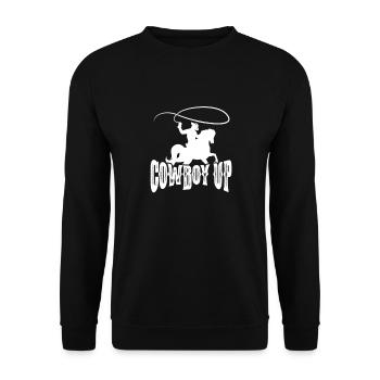 Cowboy Cowboy bottes Western cadeau - Sweat-shirt Unisexe - noir - Devant - Alina (178cm) & Michal (187cm)