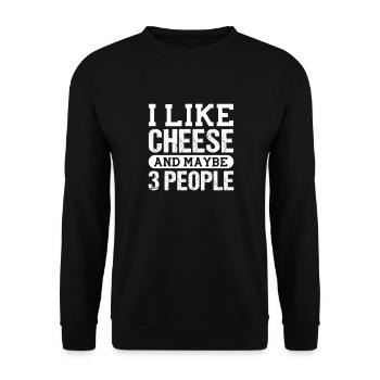 Cheese Cheesecake Food Gift - Unisex Sweatshirt - black - Front - Alina (178cm) & Michal (187cm)