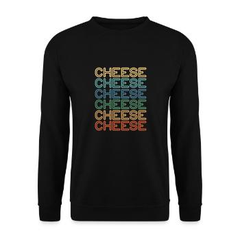 Cheese Cheesecake Food Gift - Unisex Sweatshirt - black - Front - Alina (178cm) & Michal (187cm)