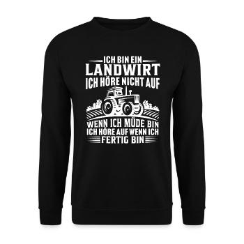 geschenk bauer ich bin ein landwirt - Unisex Pullover - Schwarz - Vorne - Alina (178cm) & Michal (187cm)