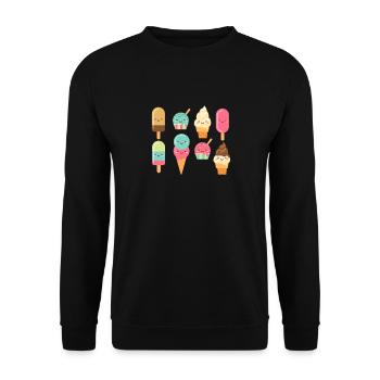Crème glacée Crème glacée Crème glacée Cadeau d’été - Sweat-shirt Unisexe - noir - Devant - Alina (178cm) & Michal (187cm)