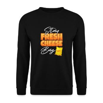 Cheese Cheesecake Food Gift - Unisex Sweatshirt - black - Front - Alina (178cm) & Michal (187cm)