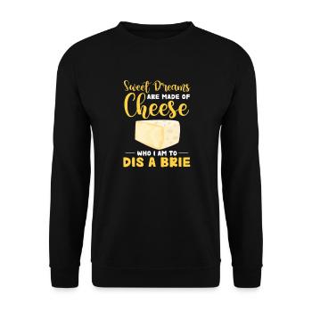 Cheese Cheesecake Food Gift - Unisex Sweatshirt - black - Front - Alina (178cm) & Michal (187cm)