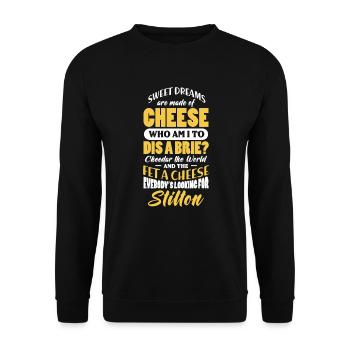 Cheese Cheesecake Food Gift - Unisex Sweatshirt - black - Front - Alina (178cm) & Michal (187cm)