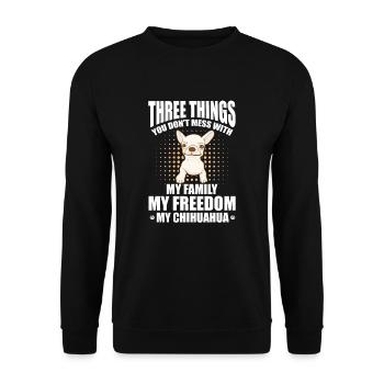 Chihuahua chien chien école chien propriétaire cadeau - Sweat-shirt Unisexe - noir - Devant - Alina (178cm) & Michal (187cm)