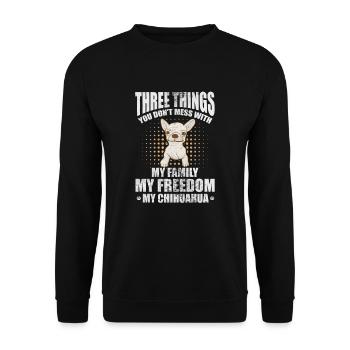 Chihuahua - Unisex Sweatshirt - black - Front - Alina (178cm) & Michal (187cm)